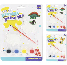 Gipsfiguren Malset mit Farben und Pinsel