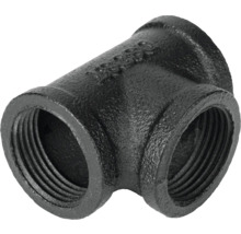 Schwarzes Temperguss Fitting T-Stück