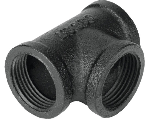 Schwarzes Temperguss Fitting T-Stück