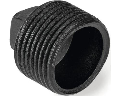 Schwarzer Rohrverschluss aus Stahl