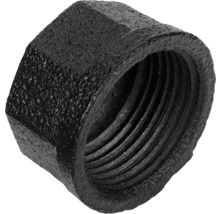 Schwarze Tempergusskappe mit Innengewinde