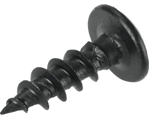 Schwarze Schraube mit großem Kopf
