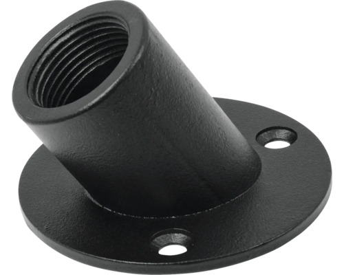 Schrägsockel aus Metall mit Montageplatte und Innengewinde