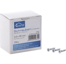 Packung Profilkrallen Schrauben 3,0 x 20 Millimeter, 250 Stück