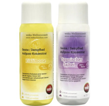 Zwei Flaschen Saunaaufgusskonzentrat: Eislimone und Spanischer Salbei