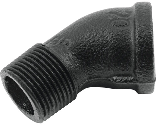 Schwarzer Temperguss-Winkel mit Innengewinde und Außengewinde