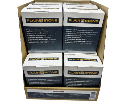 Karton mit Fugenkreuzen für Terrassenplatten, 3 mm, 50 Stück