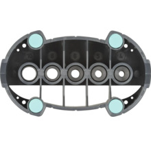 Mehrfachadapter für Wasserhahnanschluss mit fünf verschiedenen Größen