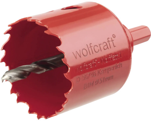 Lochsäge Wolfcraft Bi-Metall Ø 51 mm Wolfcraft Lochsäge mit Zentrierbohrer