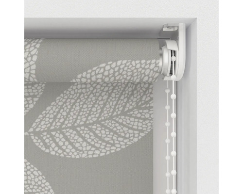 Rollgardine mit Blattmuster und Kettenzug