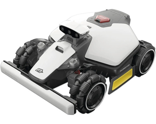 Mähroboter mit Stoßstange und mehrteiligen Rädern