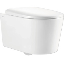 Wand-Tiefspül-WC mit geschlossenem Spülrand und WC-Sitz