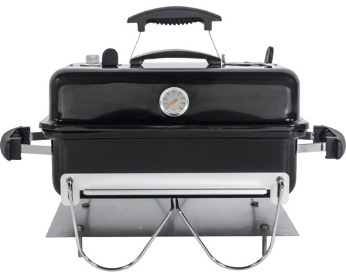 Tragbarer Holzkohlegrill mit Deckelthermometer