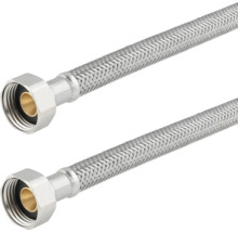 Zwei flexible Panzerschläuche mit Anschlussmuttern