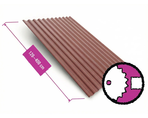 Trapezblech mit einer Länge von 120 bis 400 Zentimetern