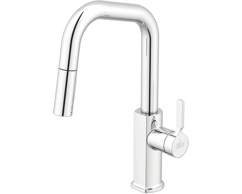 Wasserhahn mit hohem Auslauf und KEO Logo