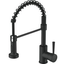 Schwarze Küchenarmatur mit Spiralfeder