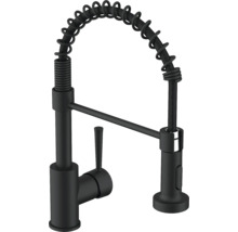 Schwarze Küchenarmatur mit spiralförmigem Auslauf