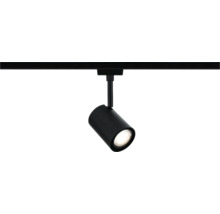 Schwarzer LED-Strahler an einer Stromschiene