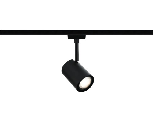 Schwarzer LED-Strahler an einer Stromschiene