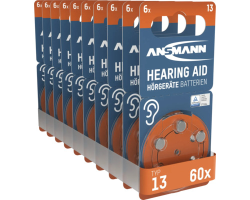 Ansicht von Hörgerätebatterien Typ 13 im 60er-Pack
