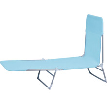 Strandliege mit Metallgestell und Textilbezug