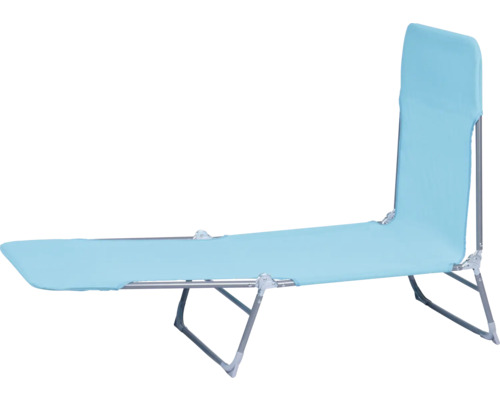 Strandliege mit Metallgestell und Textilbezug