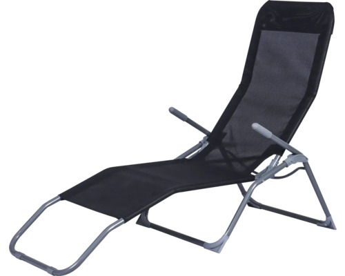 Verstellbare Liege mit Armlehnen und Metallrahmen