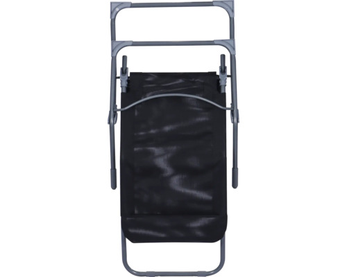 Schwarzer Strandkorb mit grauem Gestell