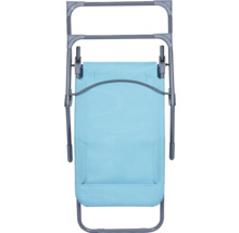 Liegestuhl mit Textilbezug und klappbarem Metallrahmen