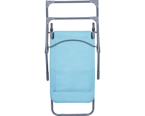 Liegestuhl mit Textilbezug und klappbarem Metallrahmen