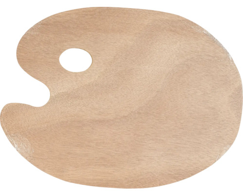 Holzpalette mit Daumenloch für Künstlerbedarf