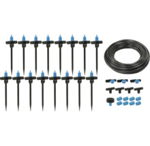 Tropfbewässerungs-Set mit Schlauch, Verteiler und Zubehör für die Gartenbewässerung