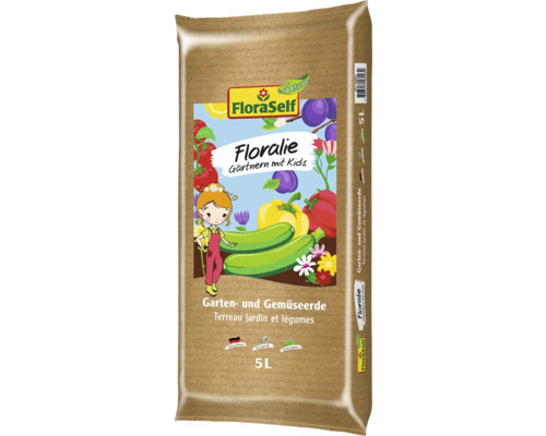 FloraSelf Floralie Gartenerde für Gemüse und Garten, 5 Liter