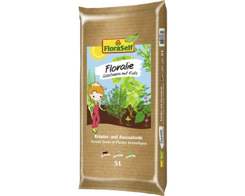 Floraself Floralie Kräuter- und Aussaaterde im 5 Liter Sack