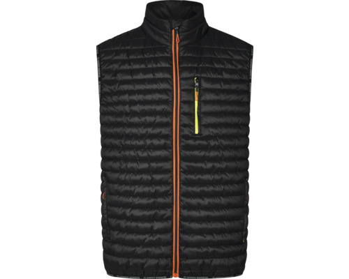 Schwarze Steppweste mit durchgehendem Reißverschluss für Herren
