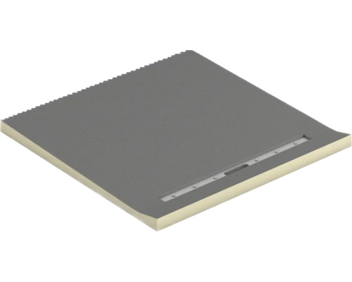 Quadratische Duschwanne mit Ablaufrinne