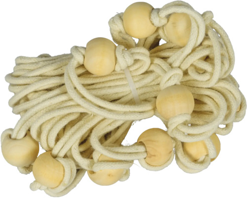 Rolle aus Juteseil mit Holzkugeln