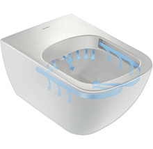 Wand-Tiefspülklosett mit Wasserführungssystem