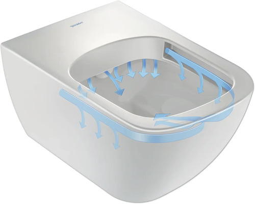 Wand-Tiefspülklosett mit Wasserführungssystem