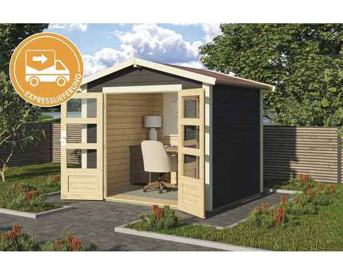 Gartenhaus mit Doppeltür und Expresslieferung Symbol