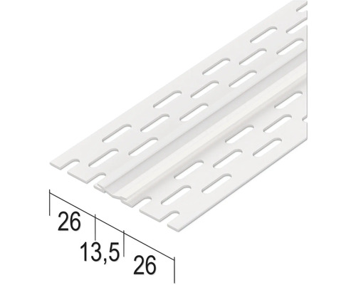 Kunststoff-Abschlussprofil mit Maßangaben