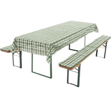 Bierzeltgarnitur mit Tischdecke und Bankauflagen im Karomuster