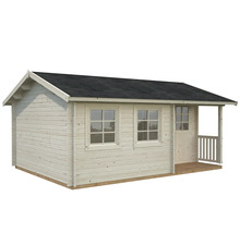 Holzgartenhaus mit Dach, Fenstern und Veranda