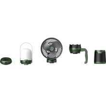 Campingausrüstung Set mit Lampe, Ventilator, Aufsatz und Batterie