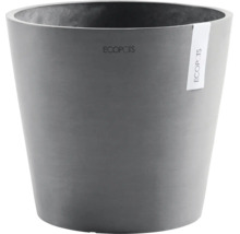 Runder ECOPOTS Blumentopf aus recyceltem Kunststoff in der Farbe Anthrazit.