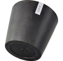 Dunkelgrauer runder Blumentopf aus recyceltem Kunststoff von Ecopots.