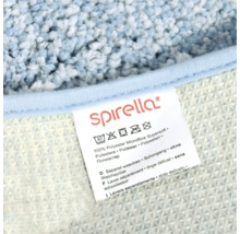 Spirella Logo. Pflegehinweise: Waschbar bis 40 Grad, nicht bleichen, nicht bügeln, nicht chemisch reinigen, nicht im Trockner trocknen. Material: 100 Prozent Polyester Microfaser Supersoft. Separat waschen, Schongang ohne Weichspüler.