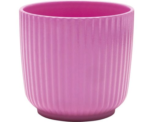Blumentopf Lafiora Alma Keramik Ø 13,5 cm H 12,6 cm pink Gerippter Blumentopf