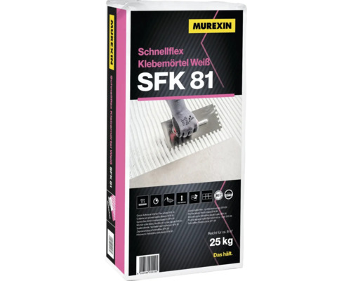 Murexin Schnellflex Klebemörtel Weiß SFK 81 im 25 kg Sack